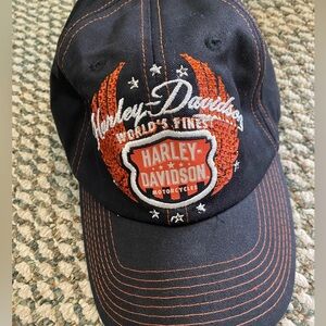 Harley-Davidson Black Cap with Orange Embroidery… like new